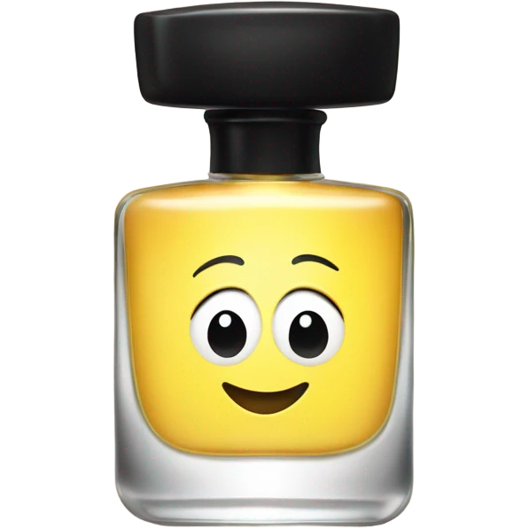 smiling perfume with black cap emoji