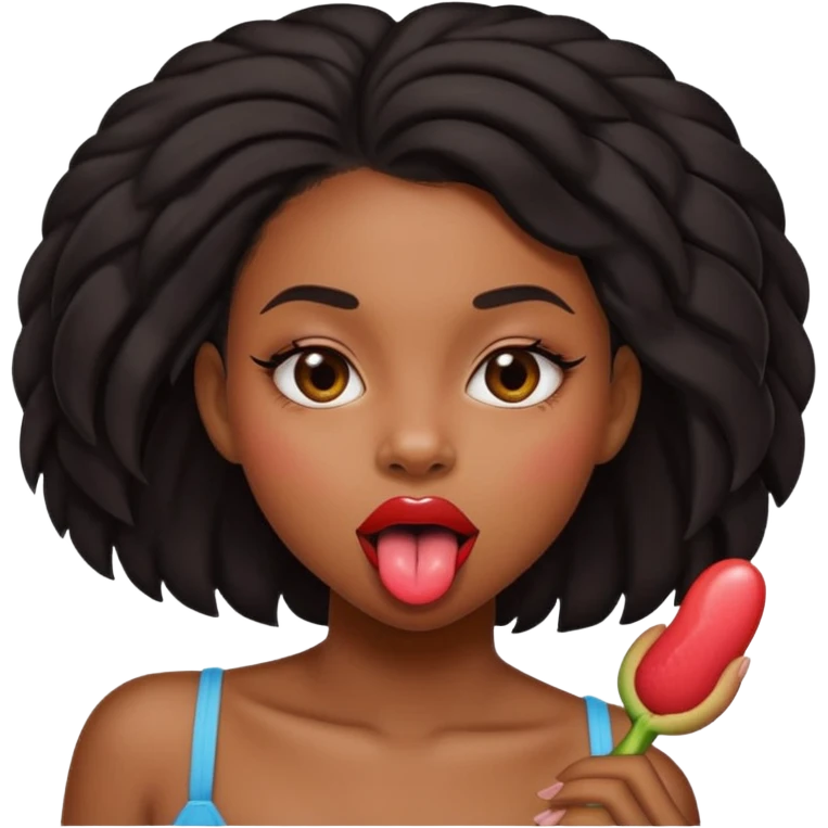 sexy tongue black girl emoji