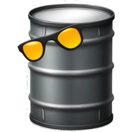 oil drum with hazardous waste and sunglasses emoji