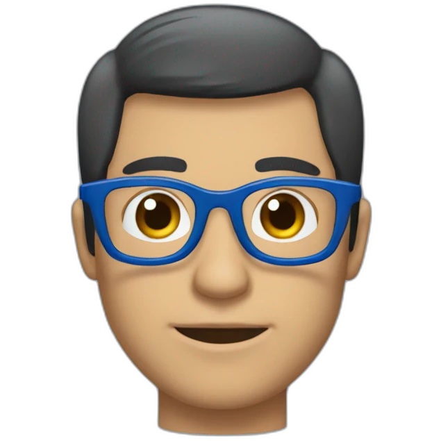 Ricardo Mendoza con lentes azules emoji