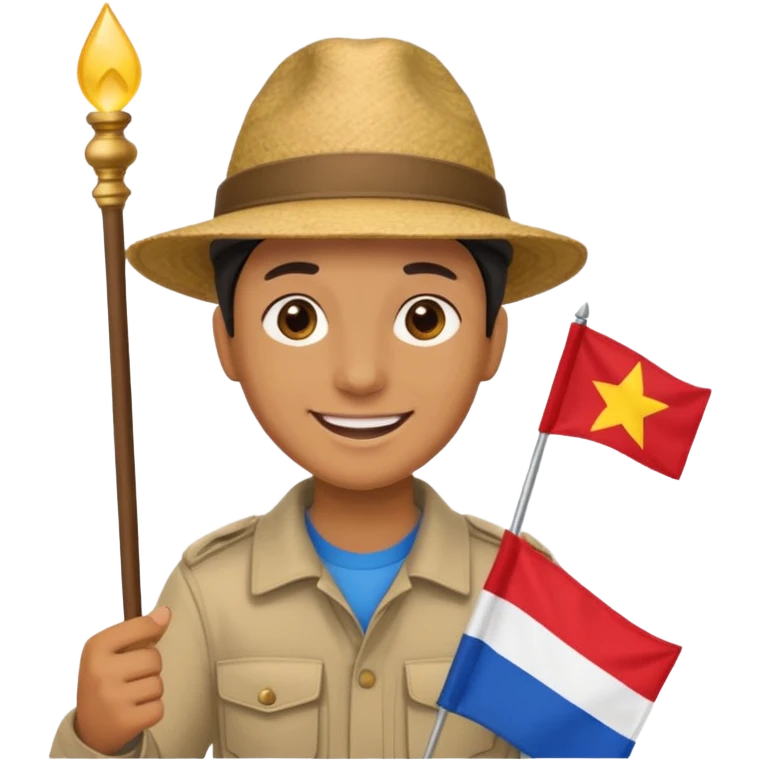 Guide + small flag, Tour Group. emoji