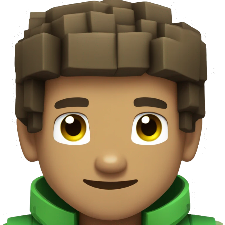 minecraft boy in green clothes, he is happy emoji