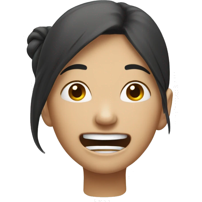 asian girl dying of laughter  emoji