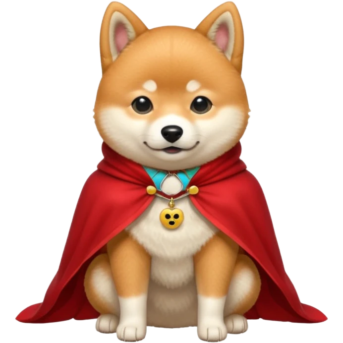 Shiba Dog in red collar cloak emoji