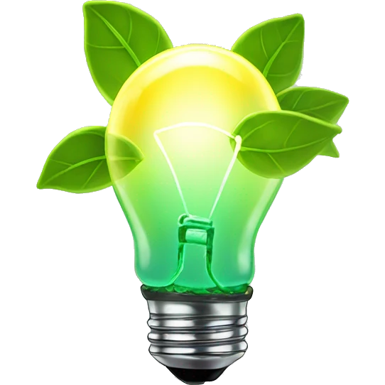 a plant sprout inside a glowing idea lightbulb emoji