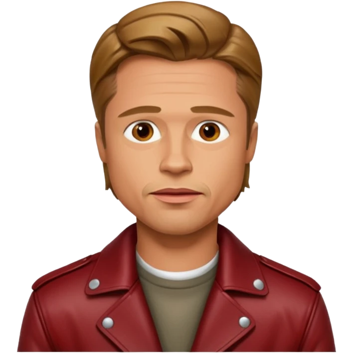 Brad Pitt, wearing dark red leather jacket emoji