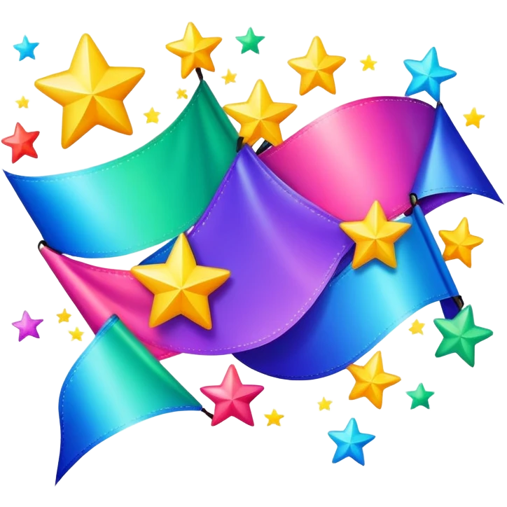 colorful banner with stars emoji