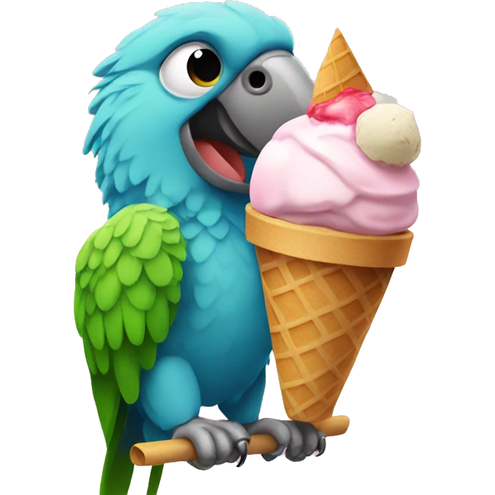 parrot with ice cream  emoji