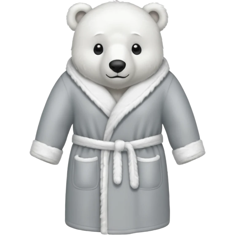 grey shower robe with polar bears emoji
