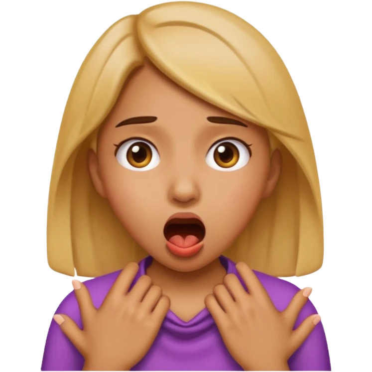 the girl emoji doing the choking emote emoji