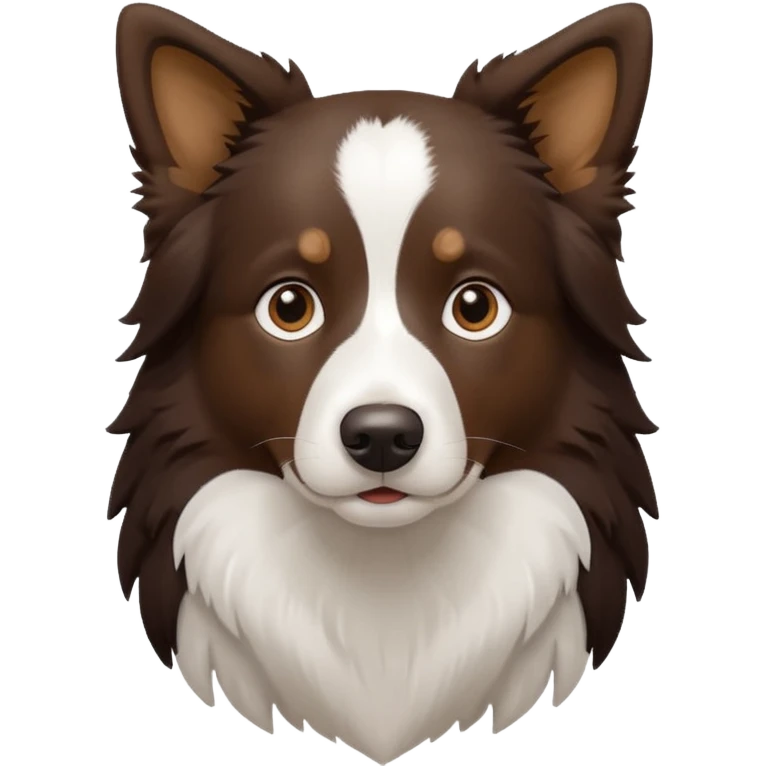 Border collie de cuerpo café oscuro y pecho blanco  emoji