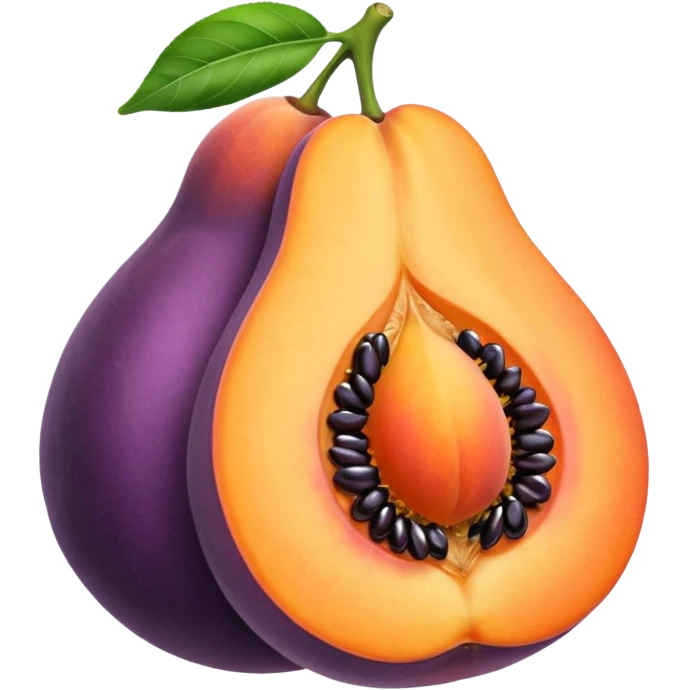 Take a peach and stick an aubergine half way up into the crack of the peach emoji