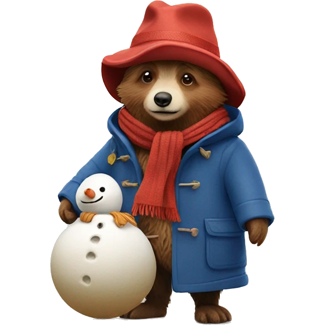 Paddington making a snowman emoji