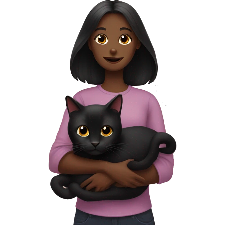 black cat with a girl emoji