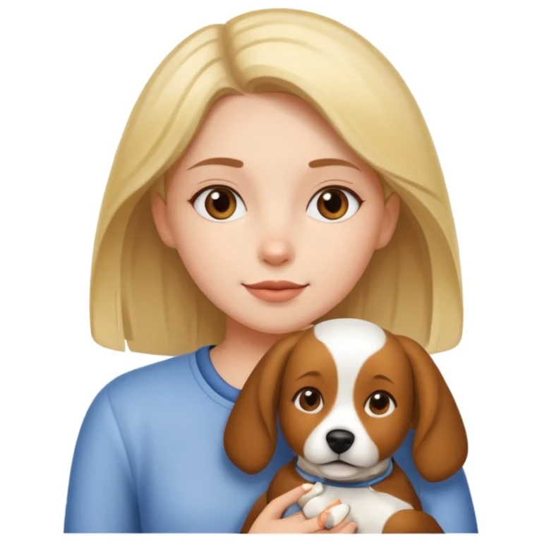 girl and her pet dog emoji