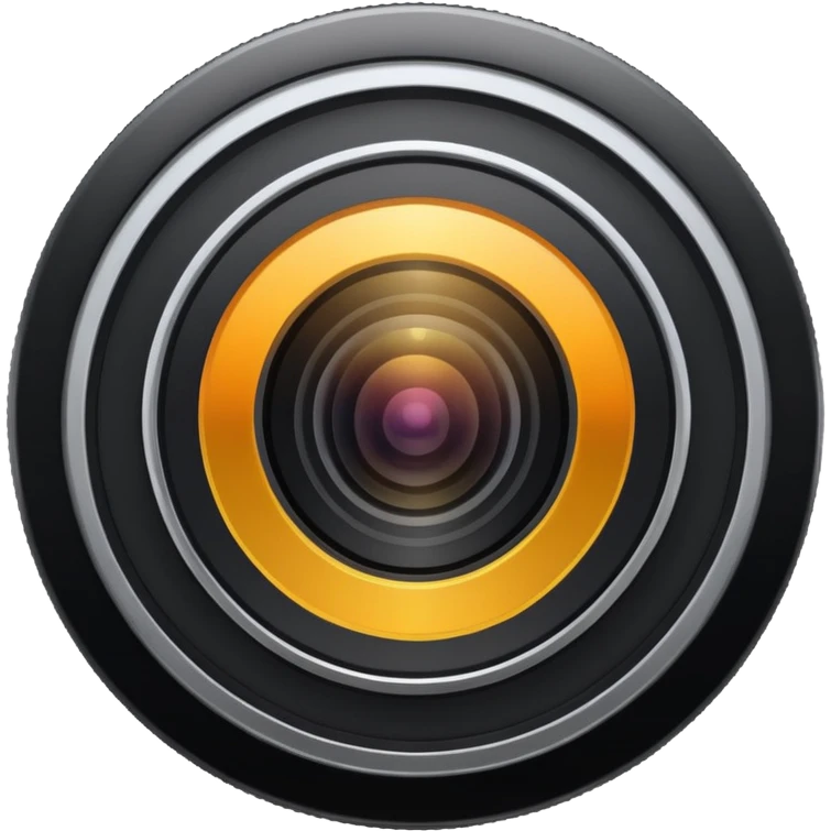 A camera lens, with shutter emoji