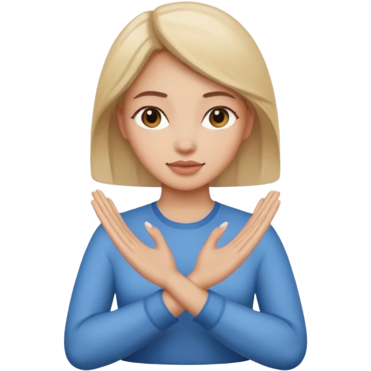 decision gesture women cross hands signal no emoji