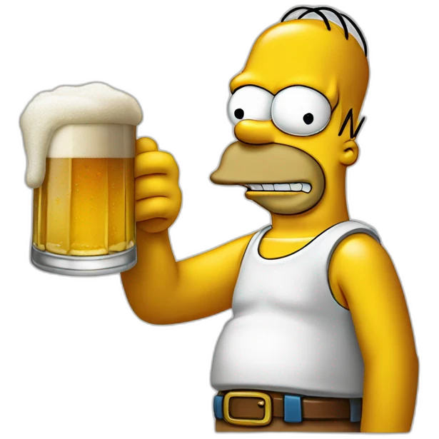 Homer Simpson drink a beer emoji