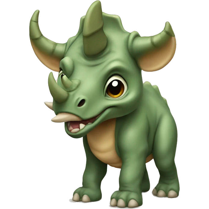 A teddybear and triceratops combined. Show whole body emoji