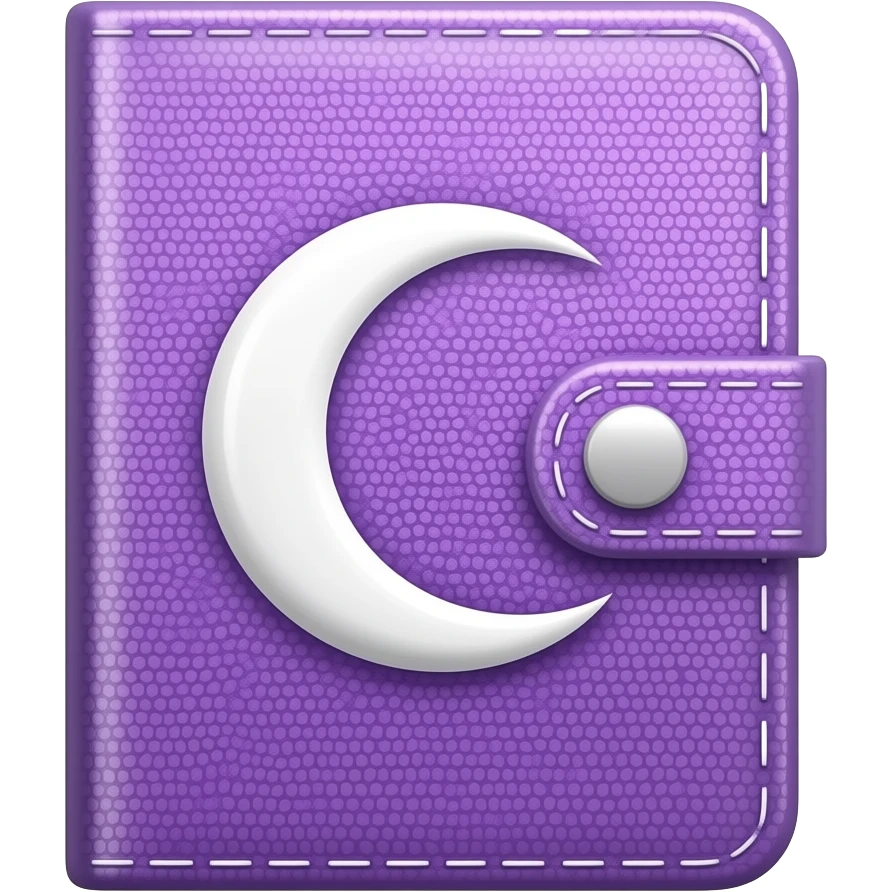 detailed glitter purple moon diary, emoji