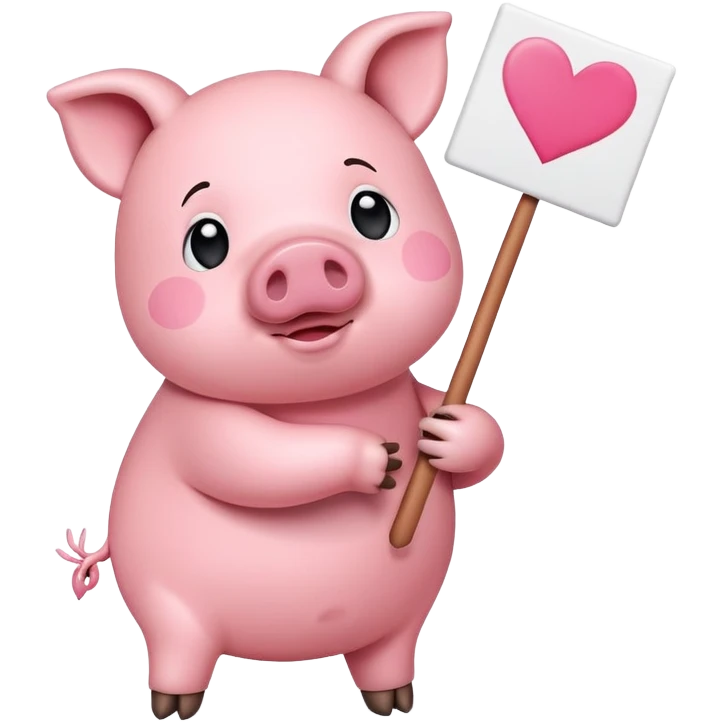 Piggy “I love you” banner emoji
