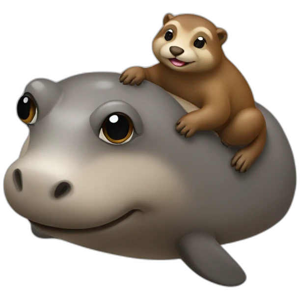 loutre sur un hippopotame emoji