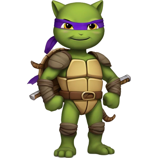 ninja turtle donatello with cat ears emoji