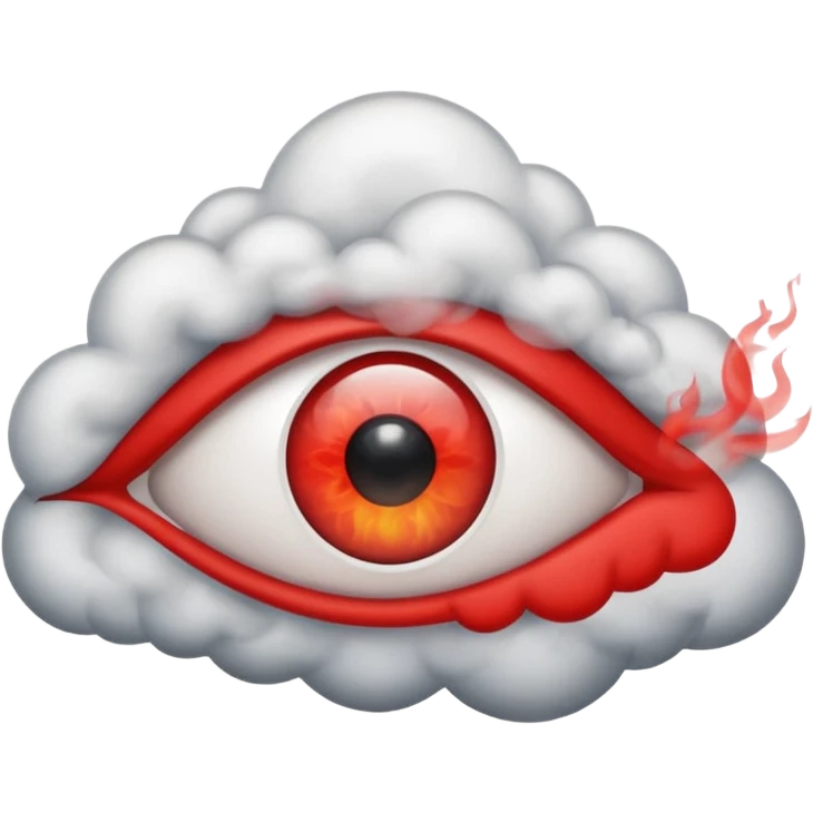 👀 but red and a smoke cloud emoji
