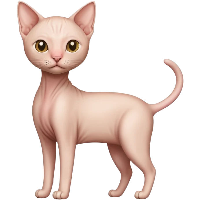 hairless cat full body standing emoji
