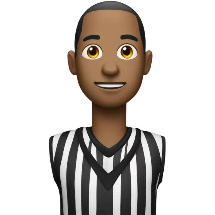 Basketball referee with a zebra face emoji