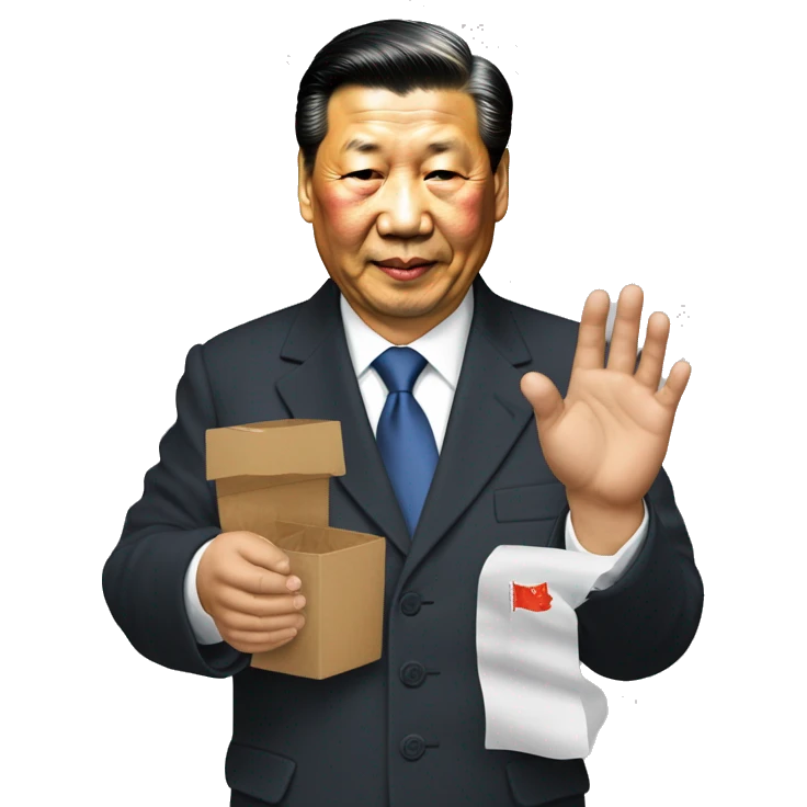 Xi Jinping tient un conteneur dans ses mains emoji