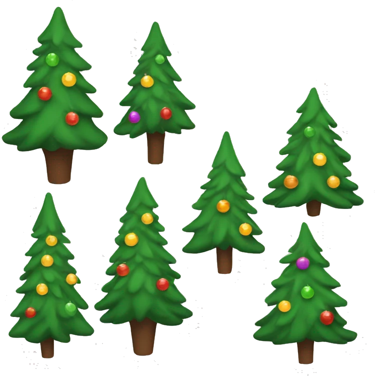  Cartoon Christmas trees  emoji