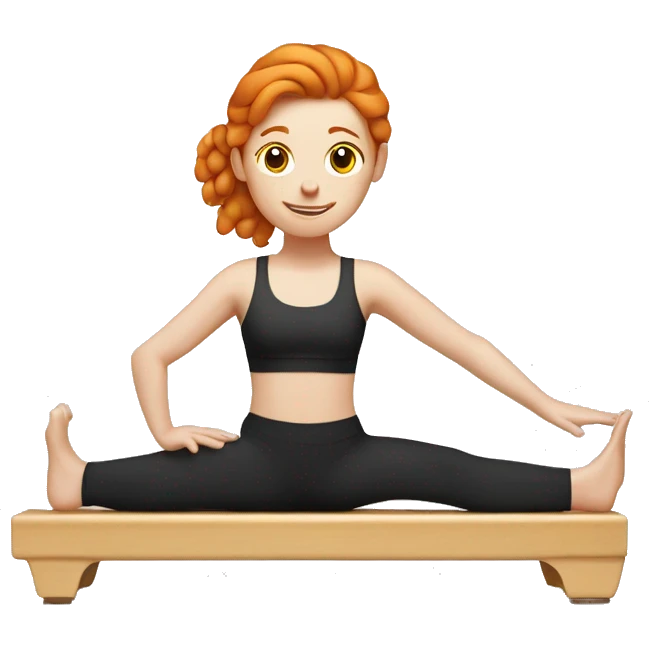 Ginger girl in pilates class emoji