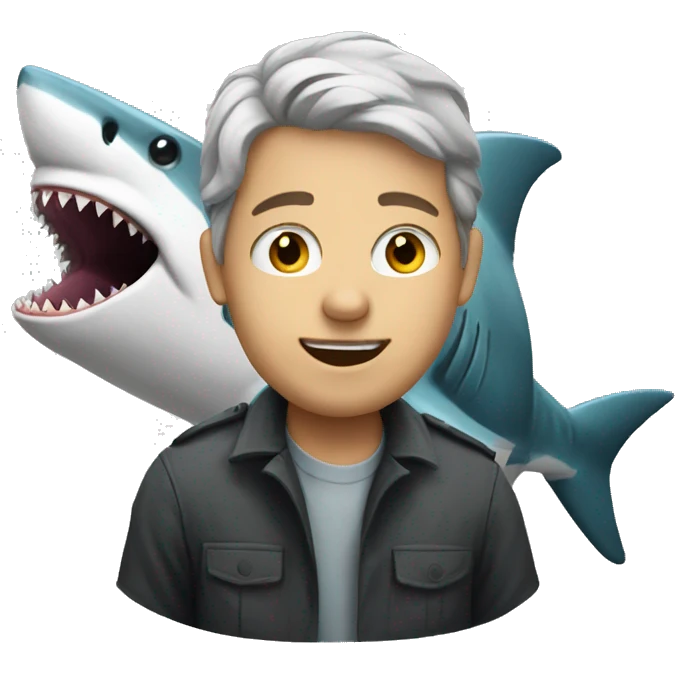 Whit person shark emoji