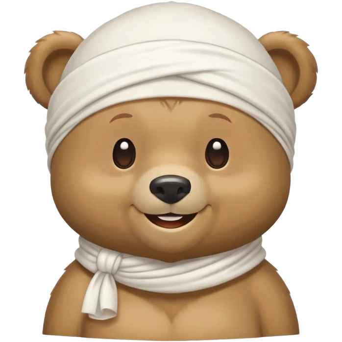 Cartoon bear with a white durag tied around its head emoji
