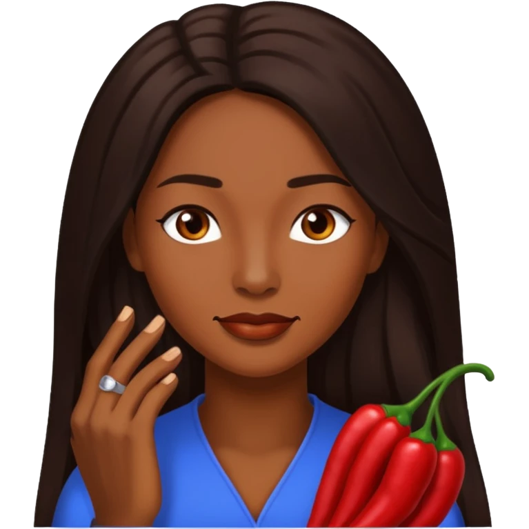 Rozonda Chilli Thomas with dark brown long hair emoji