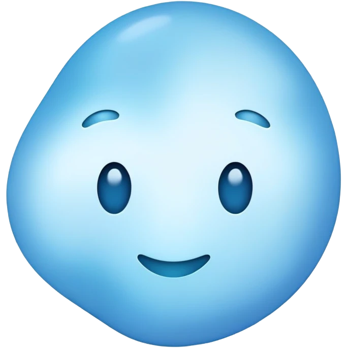 very irregular light blue spot, abstract blob, no faces, no facial features, just a color shape emoji
