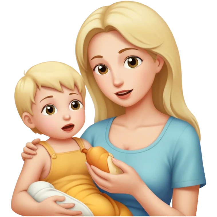 Mom feeding her child emoji