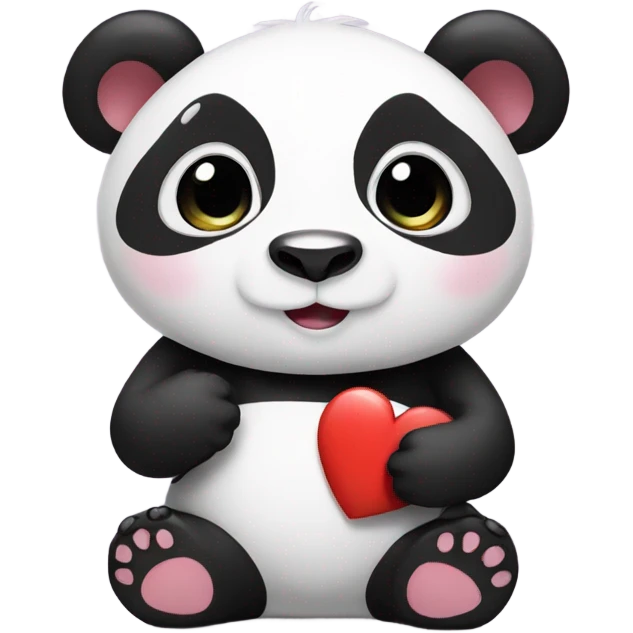 Panda with heart emoji