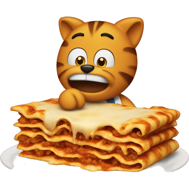 Garfield eating a lasagna  emoji