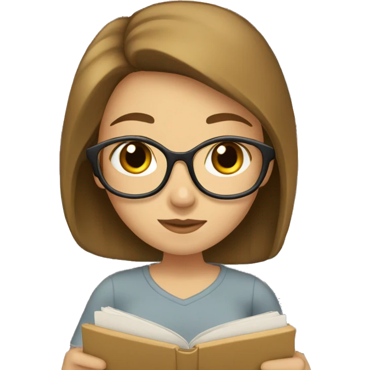 girl with brown hair and light skin studying  emoji