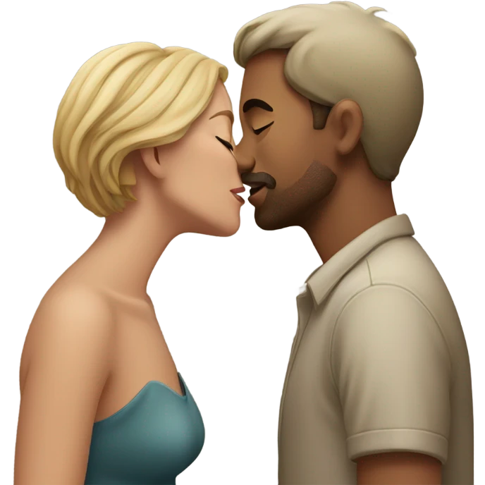 Man woman kissing emoji