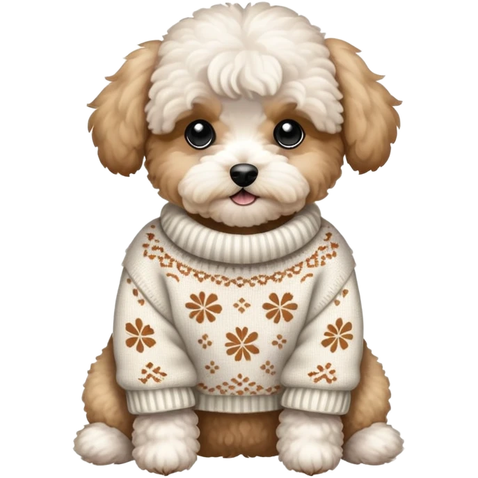 Maltipoo wearing a sweater emoji