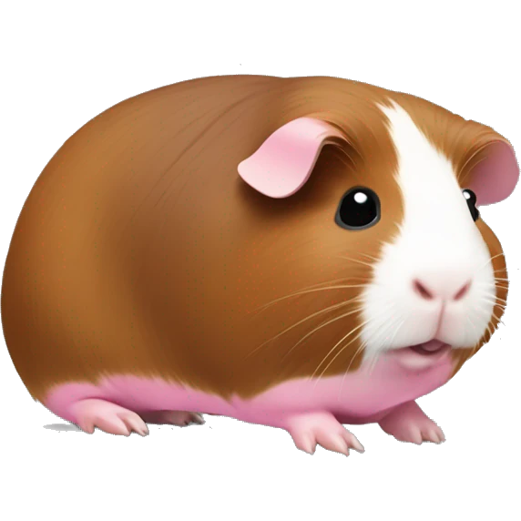 Fully brown ridge back Guinea pig with pink bottom lip  emoji