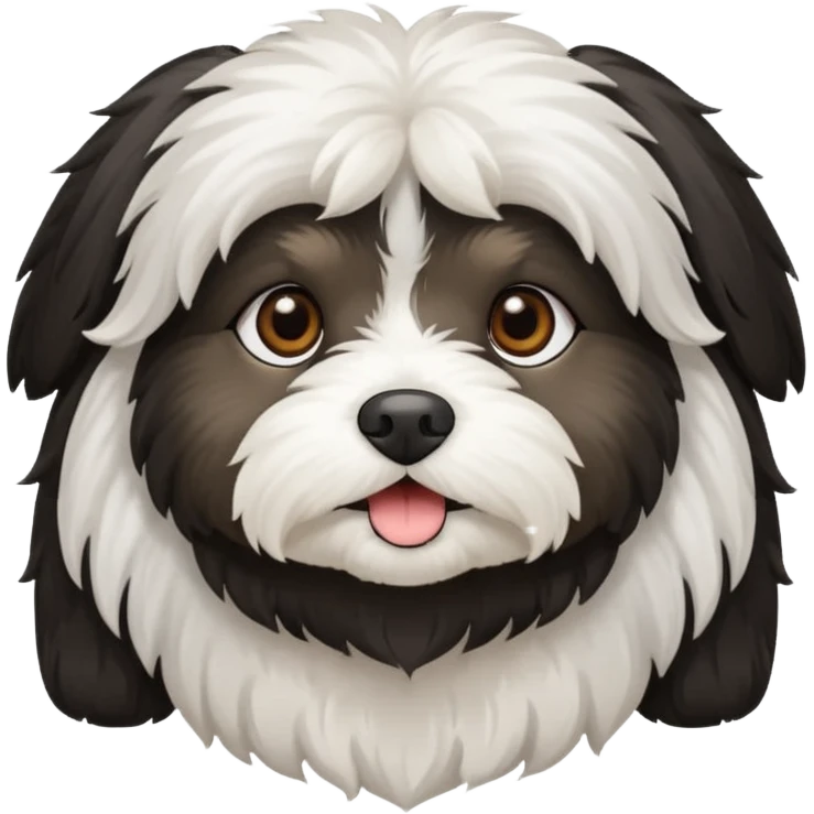 Black and white Havanese dog emoji