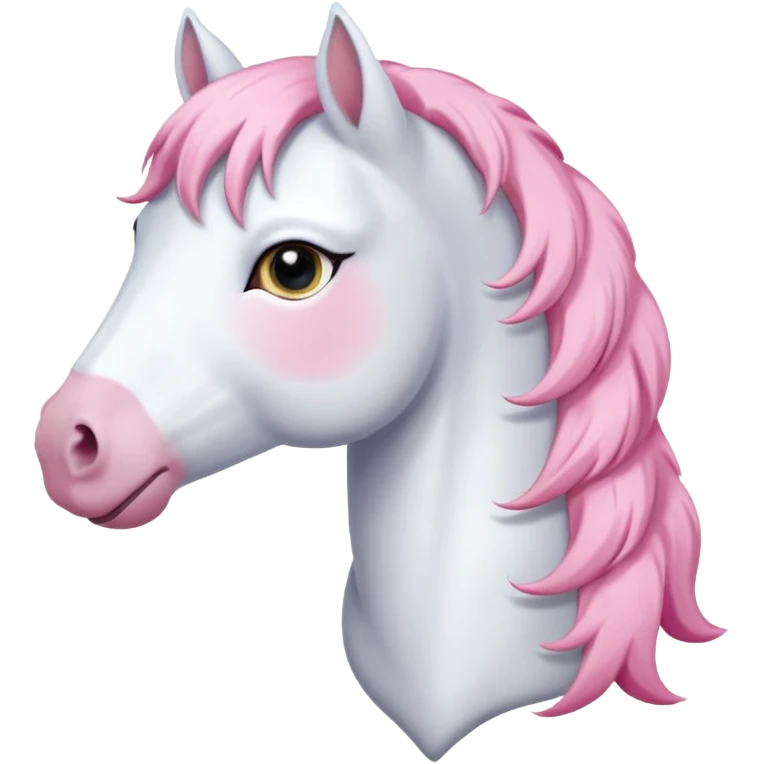White horse with soft pink hair emoji
