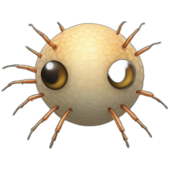 3d sphere with a cartoon Silverfish skin texture with big feminine eyes emoji