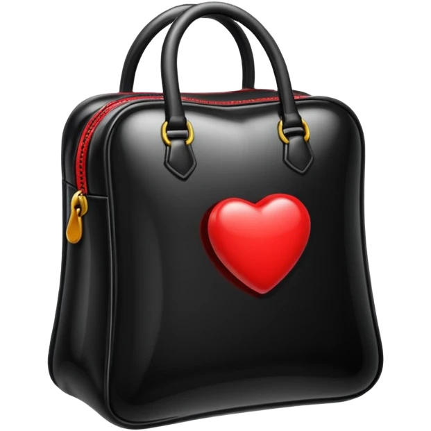 black inflated bag with red accent emoji