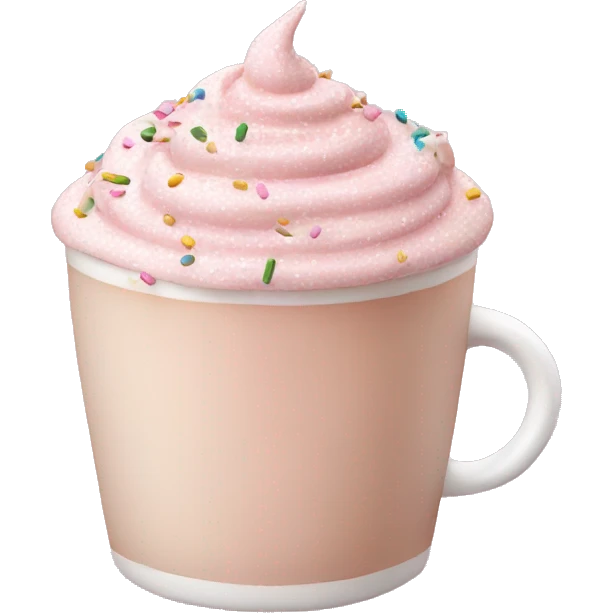 Light pink latte with sprinkles tied with a bow emoji