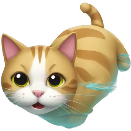 Cat swim emoji